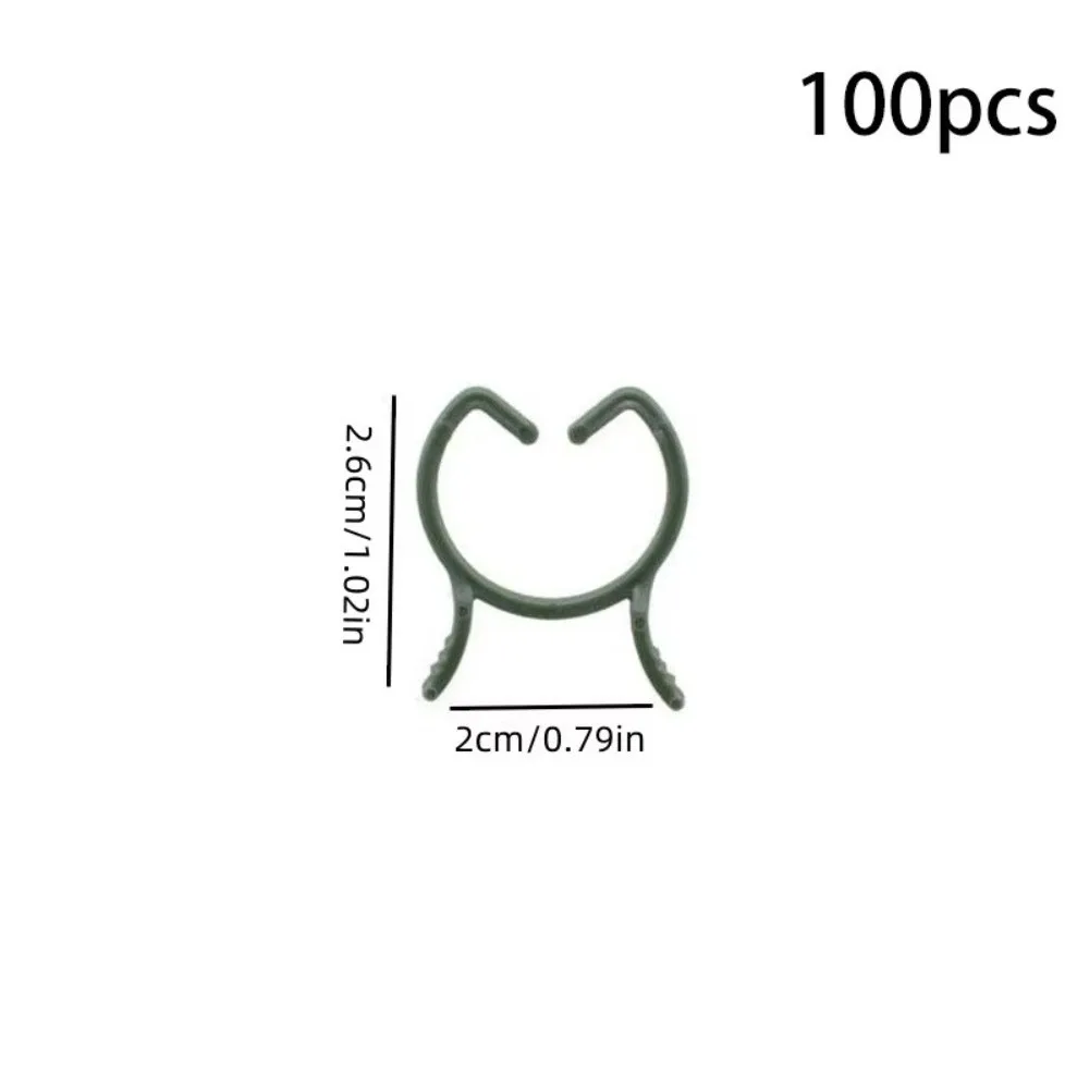 100PCS Green Garden Plant Clips Plastic Ring Bundle Garden Holder Vine Holder Vertical Plant Holder For Vegetable Growing