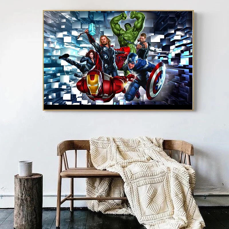 5D DIY Diamond Painting Marvel Avengers Superhero Full Square Drill Diamond Embroidery Mosaic Picture Of Rhinestones Home Decor