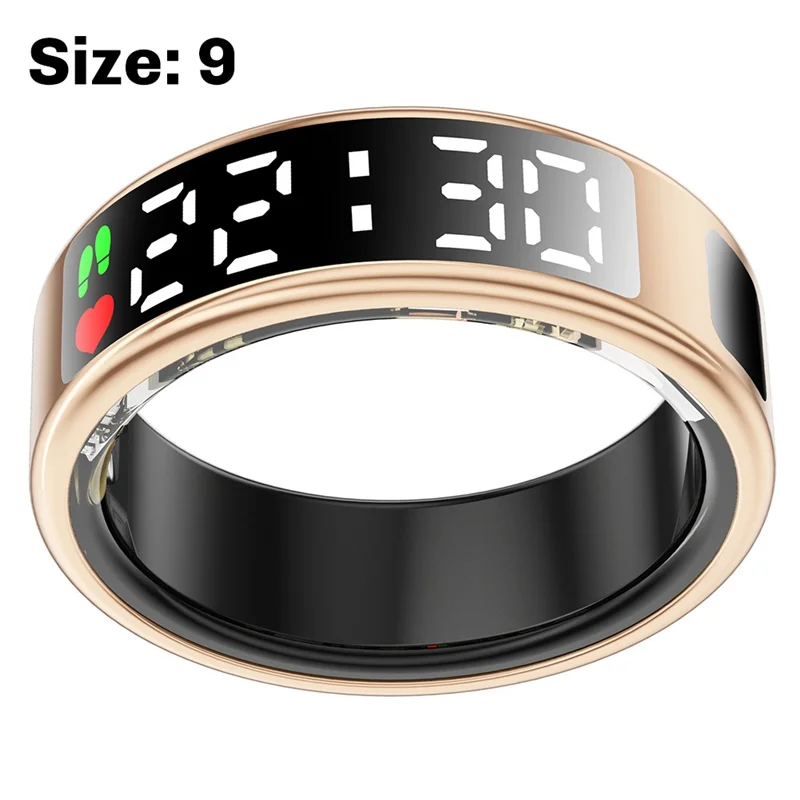 BNVN-Smart Ring RS08 مراقبة معدل ضربات القلب الصحة 5ATM مقاوم للماء وضع رياضي متعدد جهاز تعقب الأكسجين في الدم مع مقصورة الشحن
