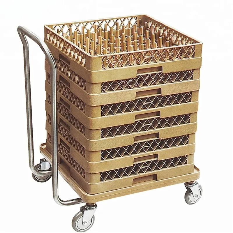 

Hotel restaurant kitchen cheap 4 wheel dolly plate collect rack trolley, stainless steel flat trolley