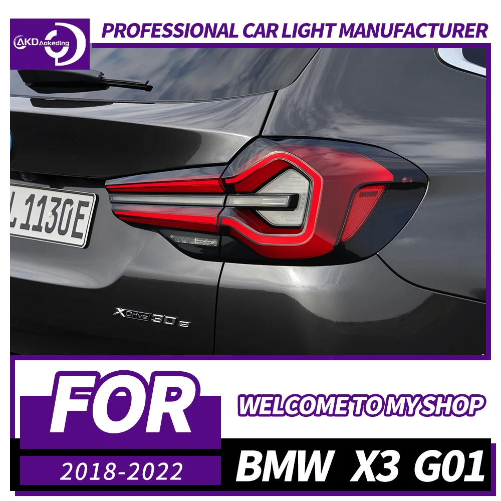 

Задний фонарь AKD для BMW X3, задние фонари 2018-2022 G01 G08 F97, светодиодный задний противотуманный тормозной сигнал поворота, автомобильные аксессуары