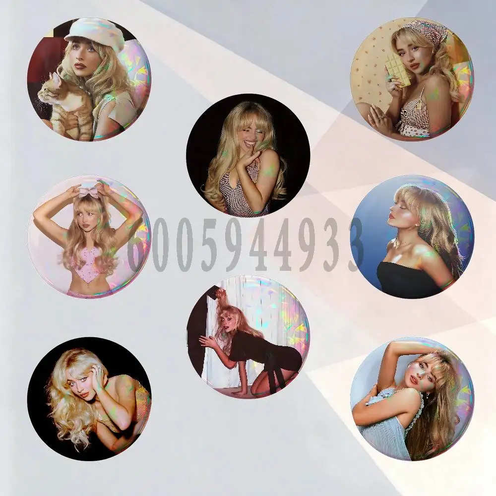 S-Sabrina Carpenter HD Print Badges Pretty Round Display Brooches IP merchandise 32mm 58mm 75mm 44mm 25mm