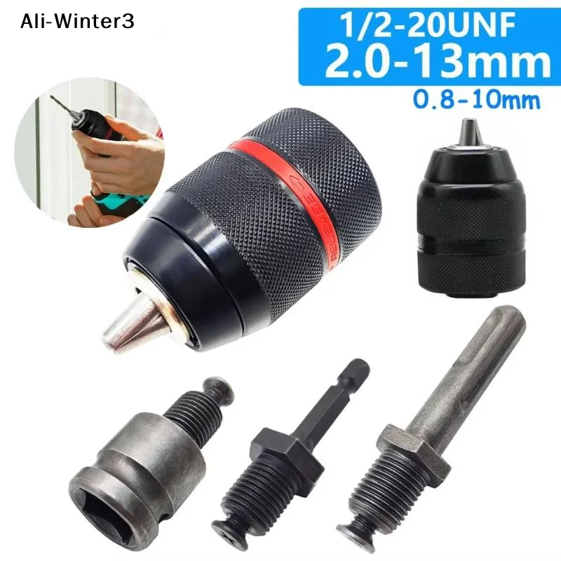 【Y】4Pcs Heavy Duty Metal Drill Chuck Adapter Set With Universal Adapters Fits Multiple Power Tools For DIY Woodworking Projects