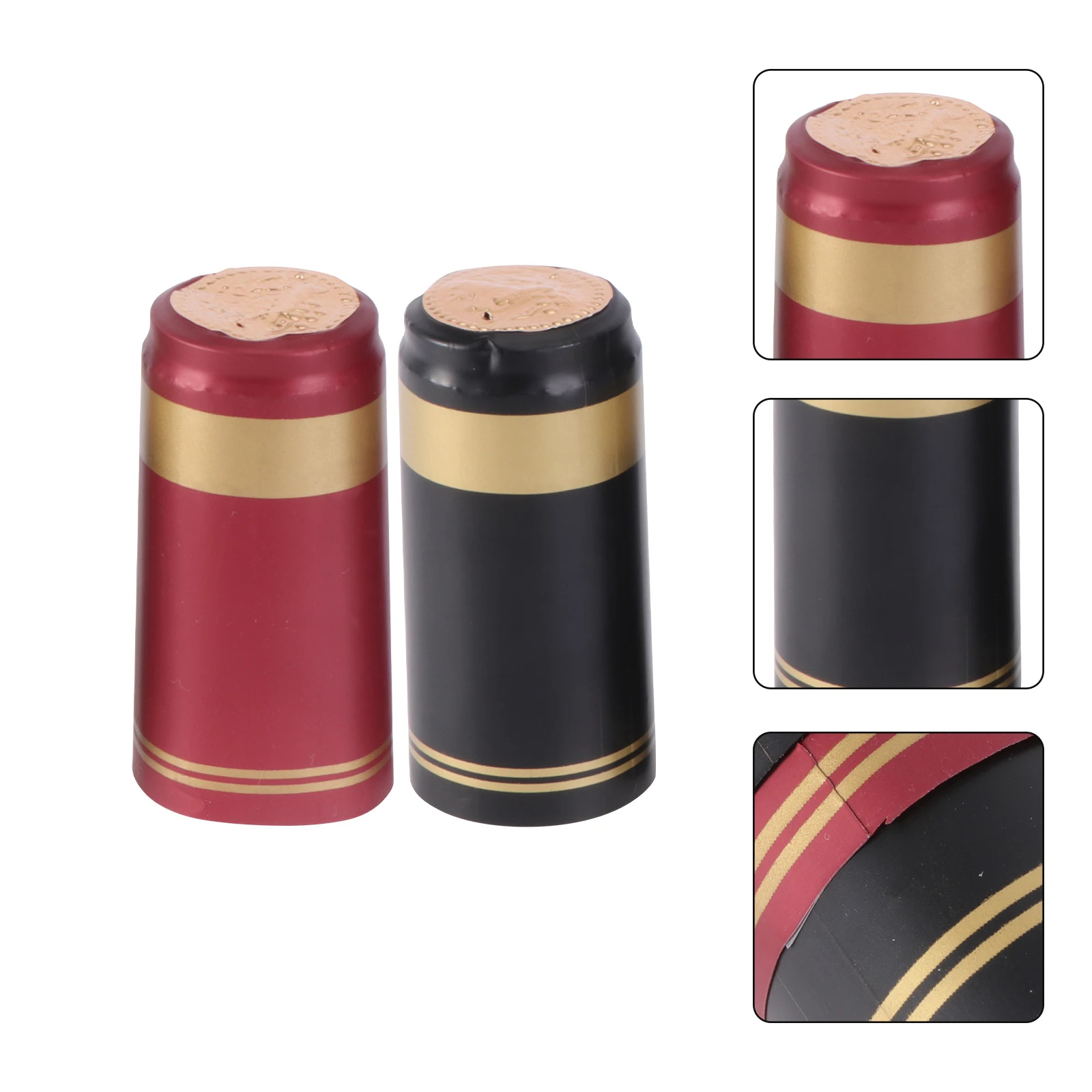 100pcs Heat Shrink Capsules Wine Bottle Capsules Wine Heat Shrinkable Cap Wine Shrink Film Wrap for Straight Mouth Bottle