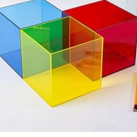 Colorful Acrylic Box Display Cabinet Square Grid Pen Holder Cosmetics Storage Box Supermarket Display Box Blind Box No Lid