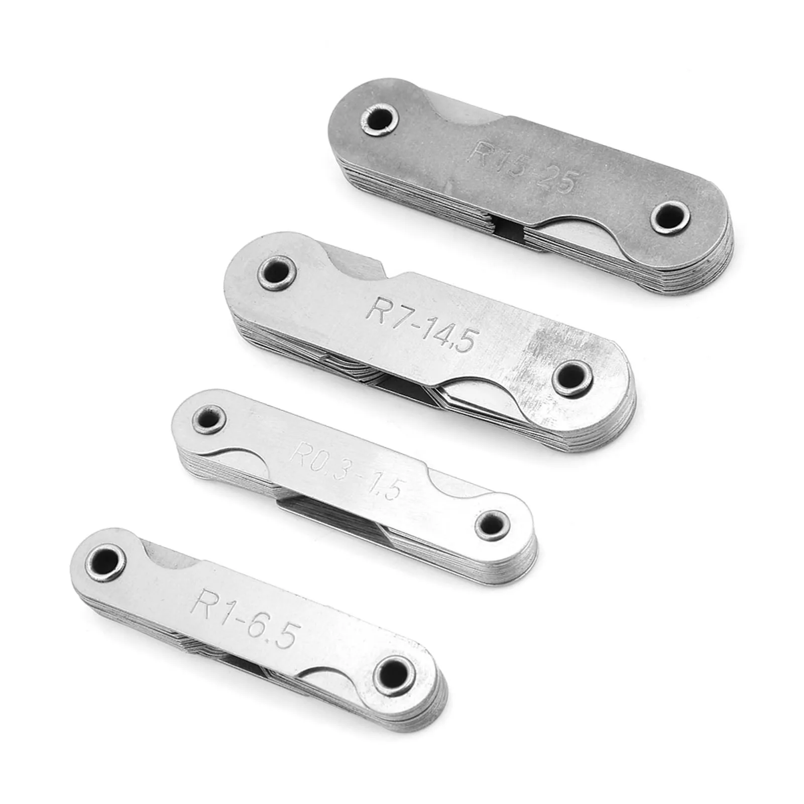 Radius Measuring Tool Fillet Gauge Stainless Steel Radius Fillet Gauge Measuring Tool R0.3-1.5/ R1-6.5/ R7-14.5/ R15-25