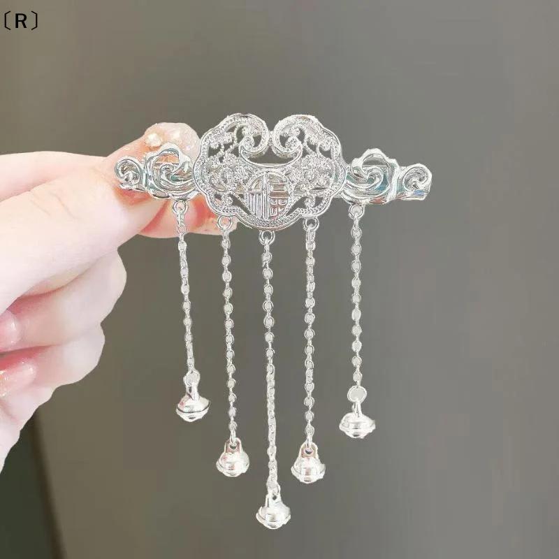 

〔R〕Versatile Antique-Style Peace Lock Bell Hairpin New Chinese-Style Hair Clip Side Clip Hair Accessory