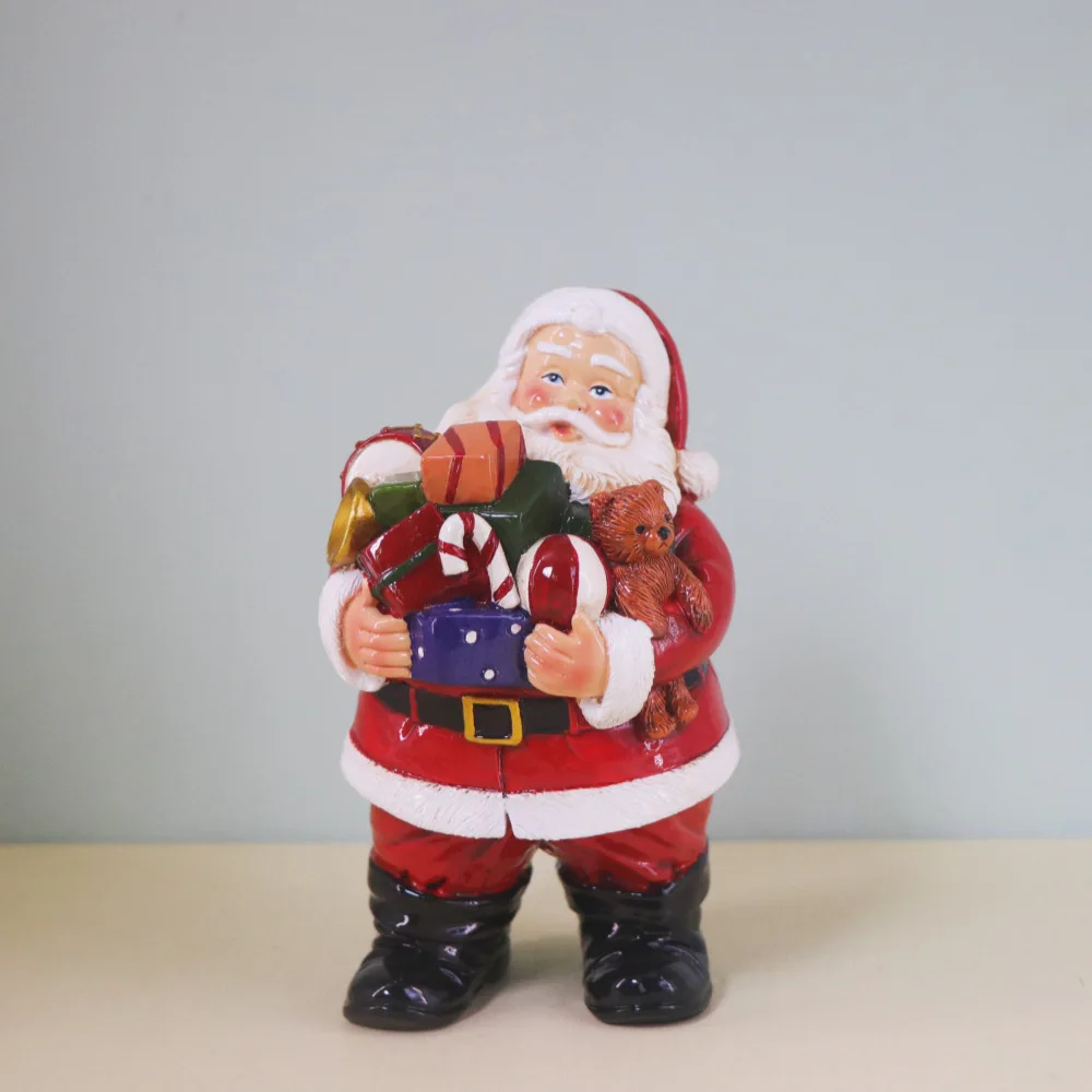 Niedliche Weihnachtsmann-Skulptur aus Kunstharz, Ornament für Zuhause, Party, Schreibtischdekoration, Kunsthandwerk, Feiertagszubehör, Geschenk, Weihnachtsdekoration 2025 – Detail 5