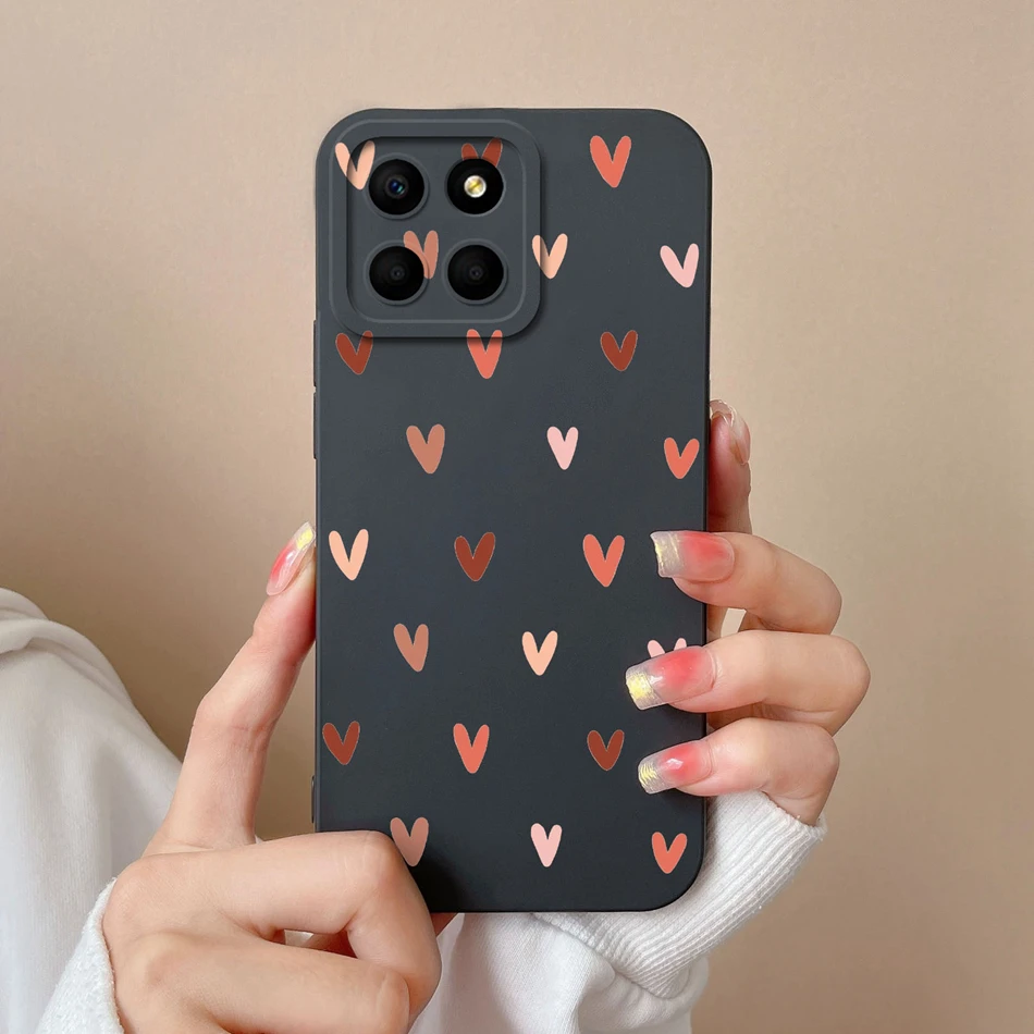 For Huawei Honor X6 X6S X6A Phone Case Butterfly Heart Liquid Silicone Camera Protection Back Cover For Honor X 6 X6 S A Funda