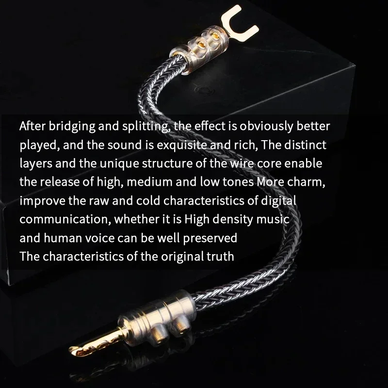 OCC OFC Kabel Speaker Perak Murni Kabel Jumper Split Audio Amplifier Speaker Utama HiFi Kabel Pisang Berlapis Emas Steker Y