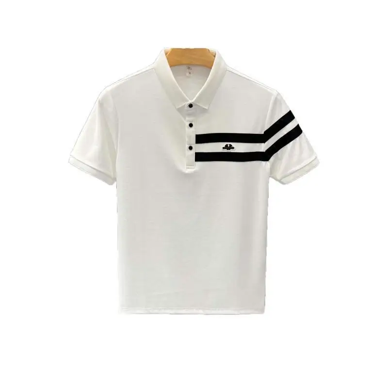 High-end printed men's POLO shirt business casual short-sleeved T summer trend Korean version half-sleeved T-shirt 2025 new