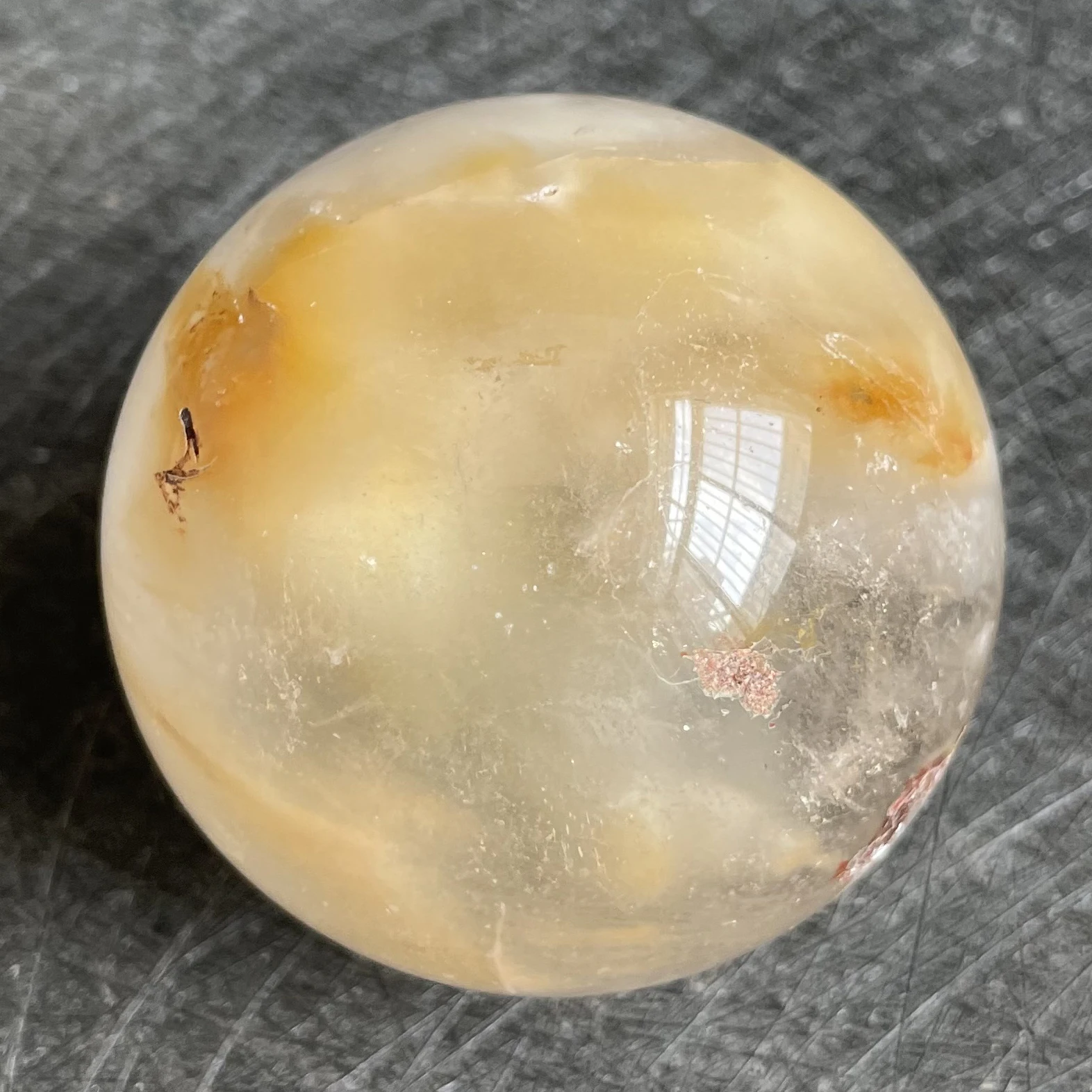 190g Natural Tourmaline Stone Quartz Rutilated Sphere Polished Rabbit Hair Crystal Ball Decoration Rock Gift Reiki Healing W13