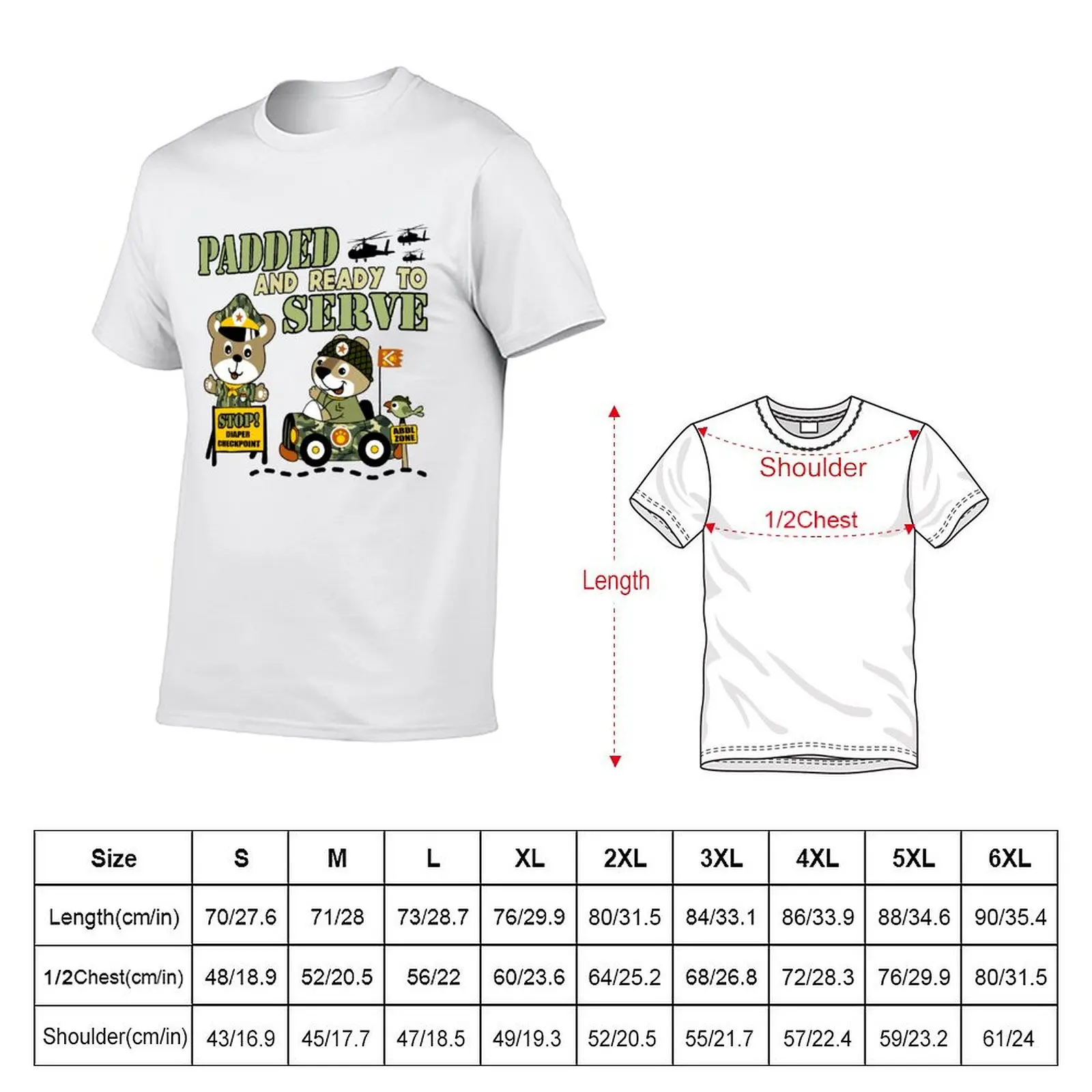 PADDED AND READY TO SERVE ABDL Baby Bear Military T-Shirt Holiday Party Tee Shirt