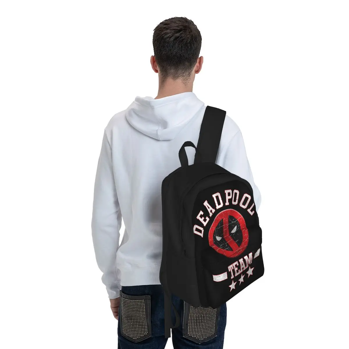 Mochila Deadpool Collegiate Stars para crianças, bolsa para laptop impermeável para meninos e meninas, bolsa de ombro para mulheres