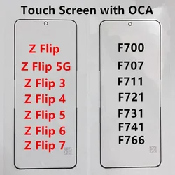 Outer Screen For Samsung Galaxy Z Flip 7 6 5 5G 3 4 F766 F741 F721 F711 F731 Front Touch Panel LCD Display Replace Part + OCA