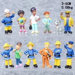 12Pcs/set Fireman Sam Cartoon Anime Fire Fighting Figure Model PVC Doll Toys Boy Girl Toy For Kids Birthday Xmas Gift