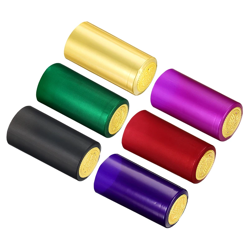 180pcs tappi di bottiglia termorestringenti in PVC bottiglia di vino diritta Capsule termoretraibili maniche termoretraibili copertura superiore pellicola avvolgente per bottiglia bocca