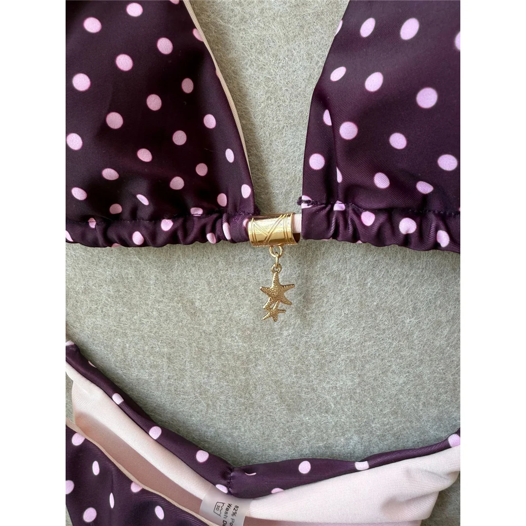 Polka Dot Neckholder-Bikini, Damen-Badeanzug, zweiteiliges Bikini-Set, Scrunch-Butt, gepolstert, Badebekleidung, Badeanzug, Schwimmbekleidung V8120 – Detail 7