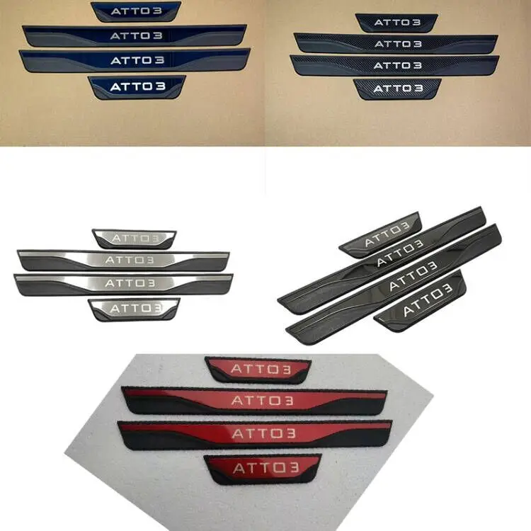 Compatible with BYD Atto 3 Door Sill Guard, Exterior Scuff Plate with 4 Colors  Anti-Scratch Protector