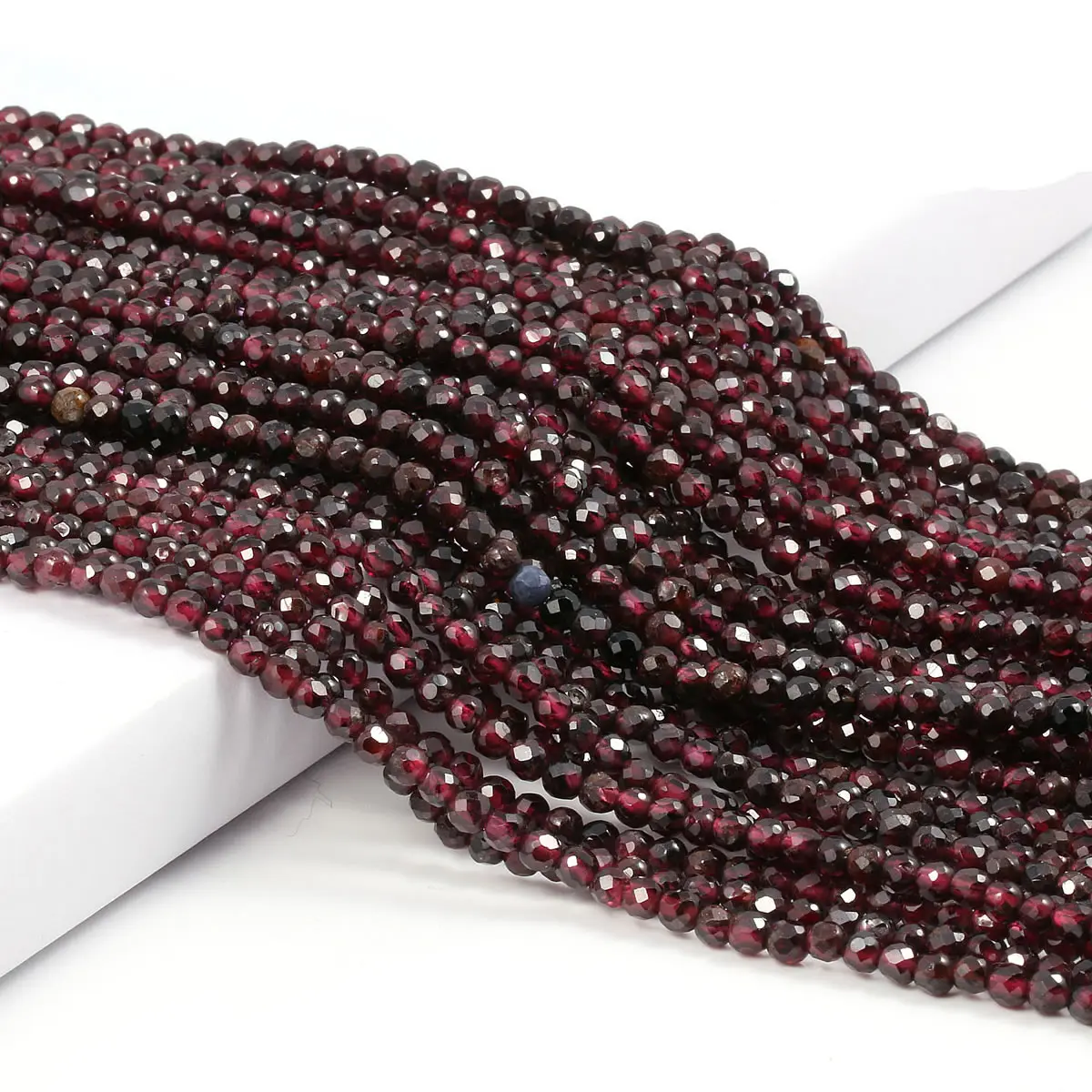 Chakra Muladhara Natural Stone Faceted Garnet Beads 2 3 4mm for Jewelry Making Diy Women Necklace Bracelet Accessories