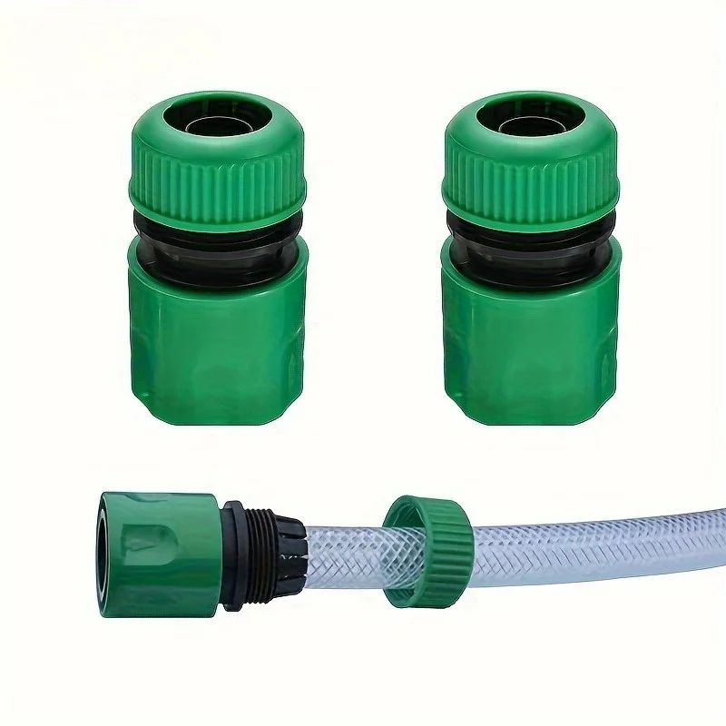 

2-Piece Quick Connect/Disconnect Connector Set - 1/2 Inch To Male Adapter With Color Coding Green, Used For Garden Hose