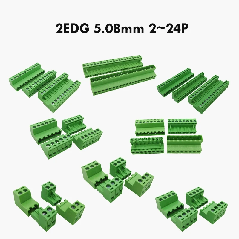 Solderless butt 2EDG5.08mm pair 2EDGRK Plug and unplug the green 2EDGKP terminal plug and socket connector 5.08