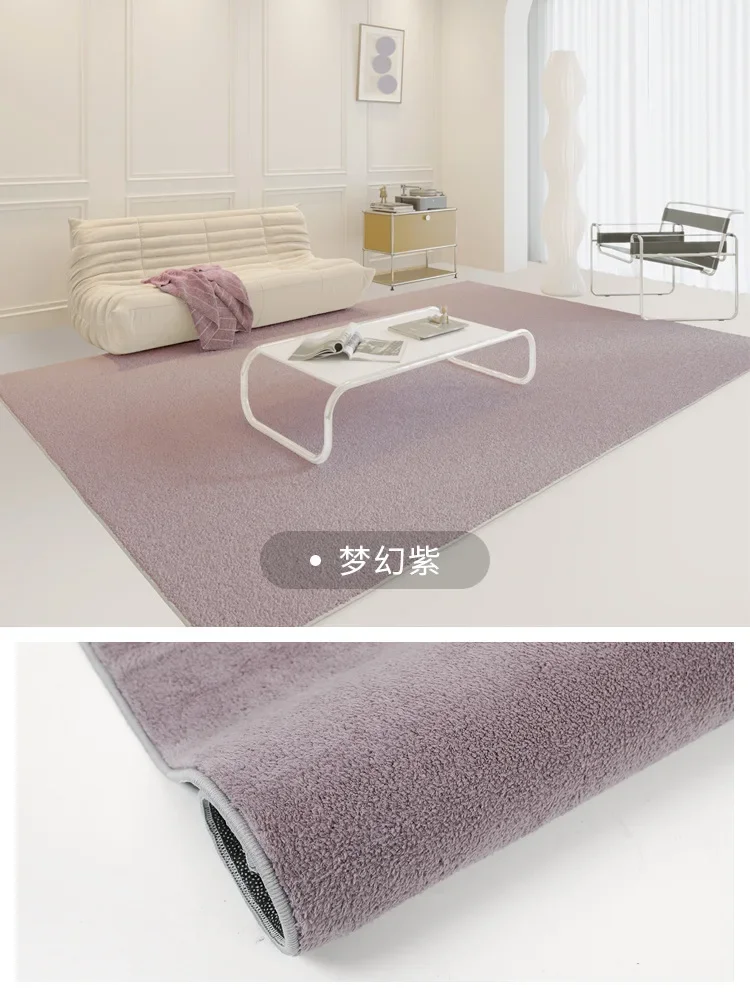 Japanese Minimalist Solid Color Plush Rugs Living Room Decoration Large Area Carpet Bedroom Thickened Soft Carpets Lounge Rug