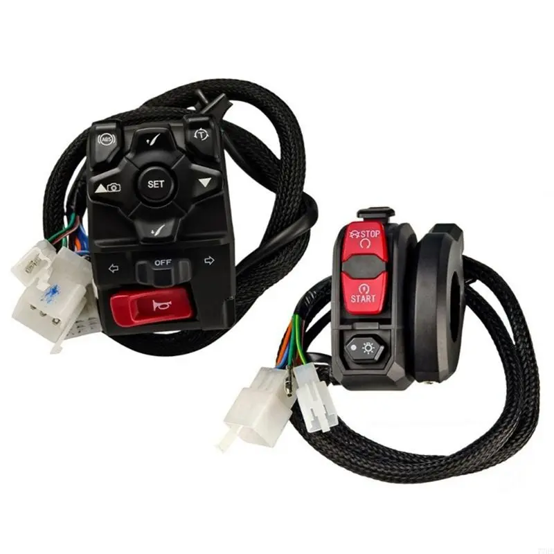 A48P-Motorcycle Handlebar Switches Kit With Anti-Slip Buttons Water-Resistant Design Motorcycle Modification Accessories