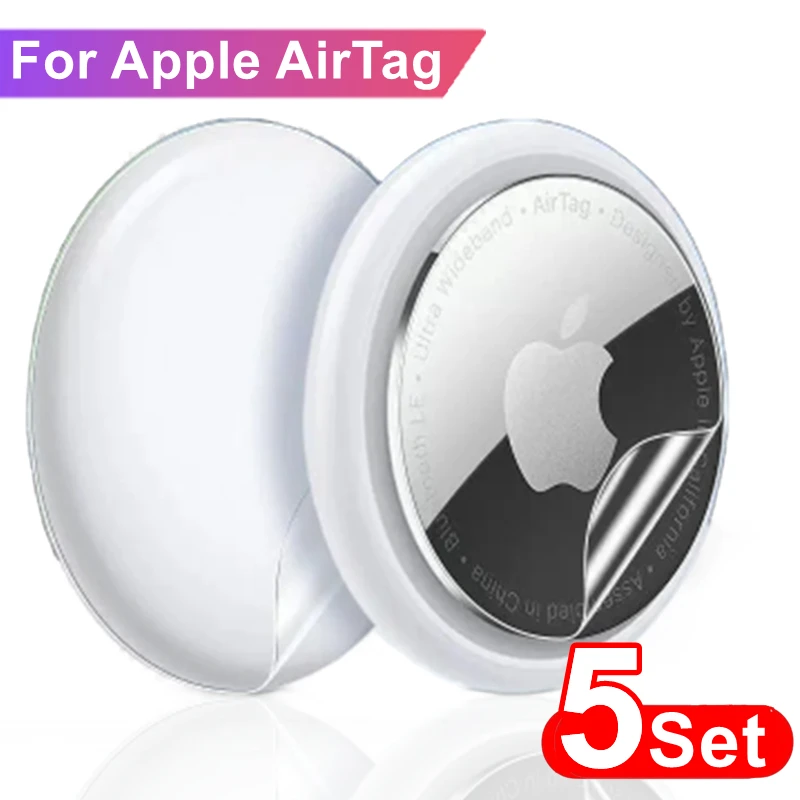 1/5 ensembles de Film Hydrogel avant et arrière pour Apple AirTag Tracker autocollant multicolore protecteur autocollant pour AirTags accessoires d'étiquette d'air