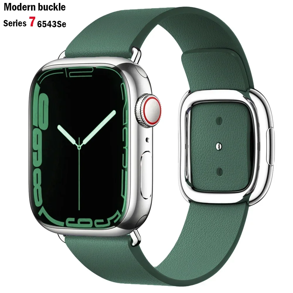 Modern buckle strap For Apple Watch band 45mm 41mmm 42/38 44mm/40mm Leather bracelet iwatch series 9 8 5 4 3 6 SE 7 ultra 2 49mm