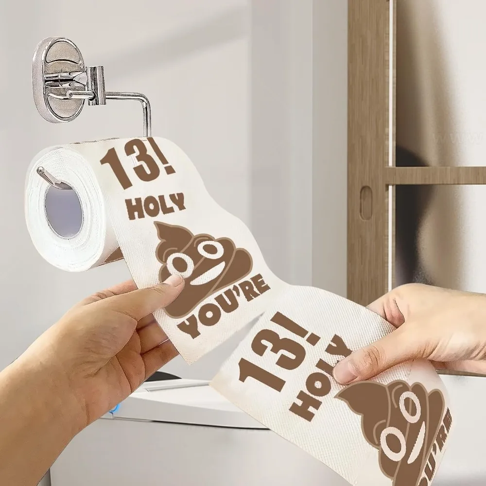 13th Birthday Printed Toilet Paper Gag Gift Novelty Toilet Paper Roll for Best Friends Perfect Prank Gift and Bathroom Decor