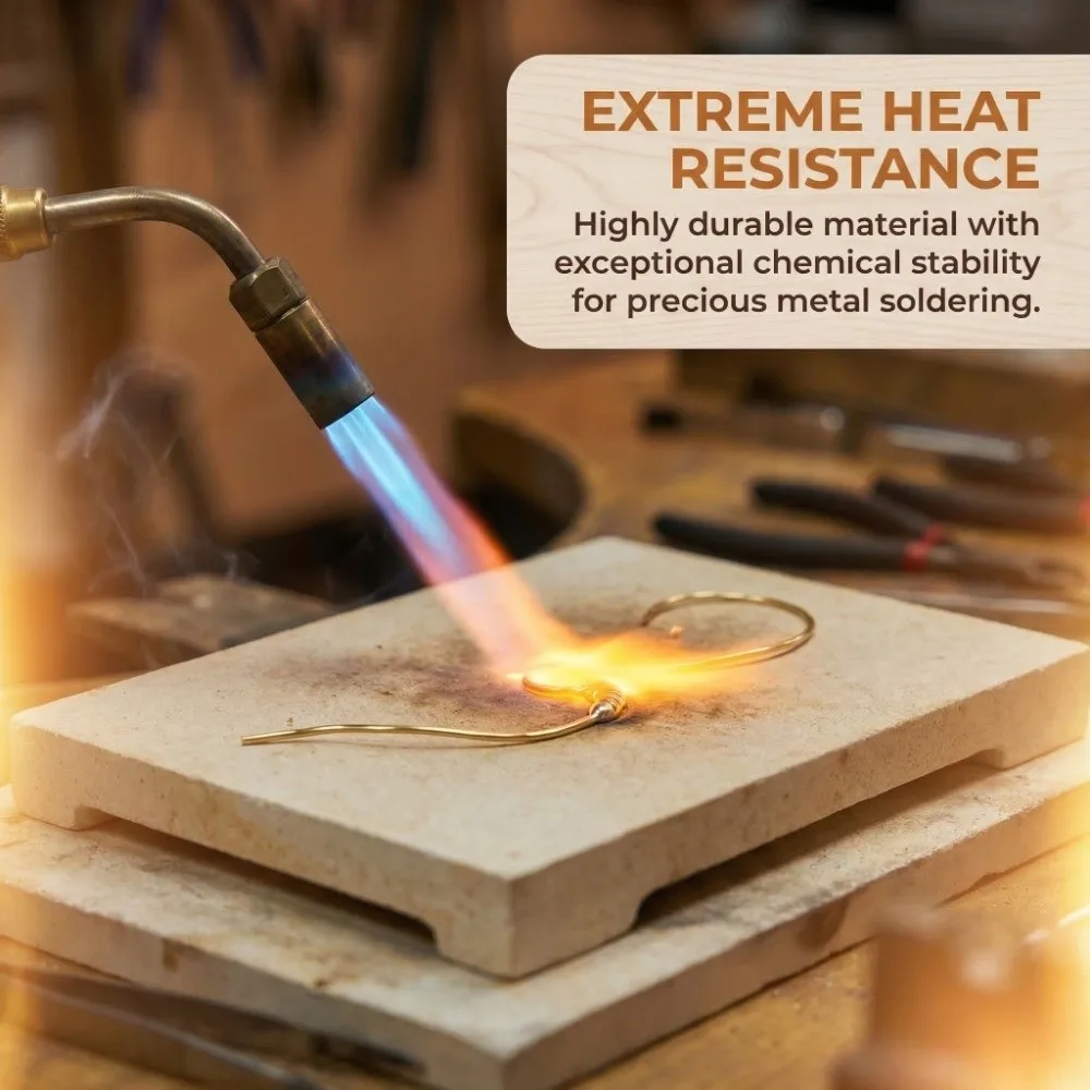 Safe Quartz Welding Board High Temp Resistant Four Corner Refractory Brick Square Honeycomb Welding Table Jewelry Making