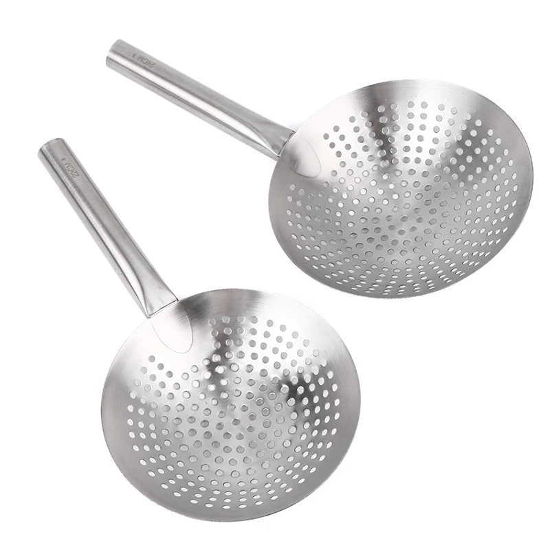 Thickened Stainless Steel Noodles Spoon Colander With Long Handle Oil Skimmer Food Strainer Sieve Skimmer Scoop Kitchen Tool