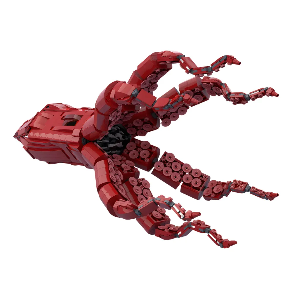 

Конструктор Gobricks MOC «Атака Кракена»: Модель красного осьминога-монстра из пиратского фильма, строительные блоки, игрушки для сборки, подарки на день рождения для детей