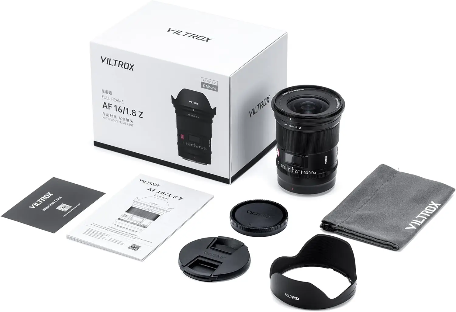 VILTROX 16mm F1.8 Full Frame lens met groot diafragma, ultragroothoek, autofocus en LCD-scherm, geschikt voor Sony a7, a7C, a7III, a7RIV en Nikon Z, Zfc.