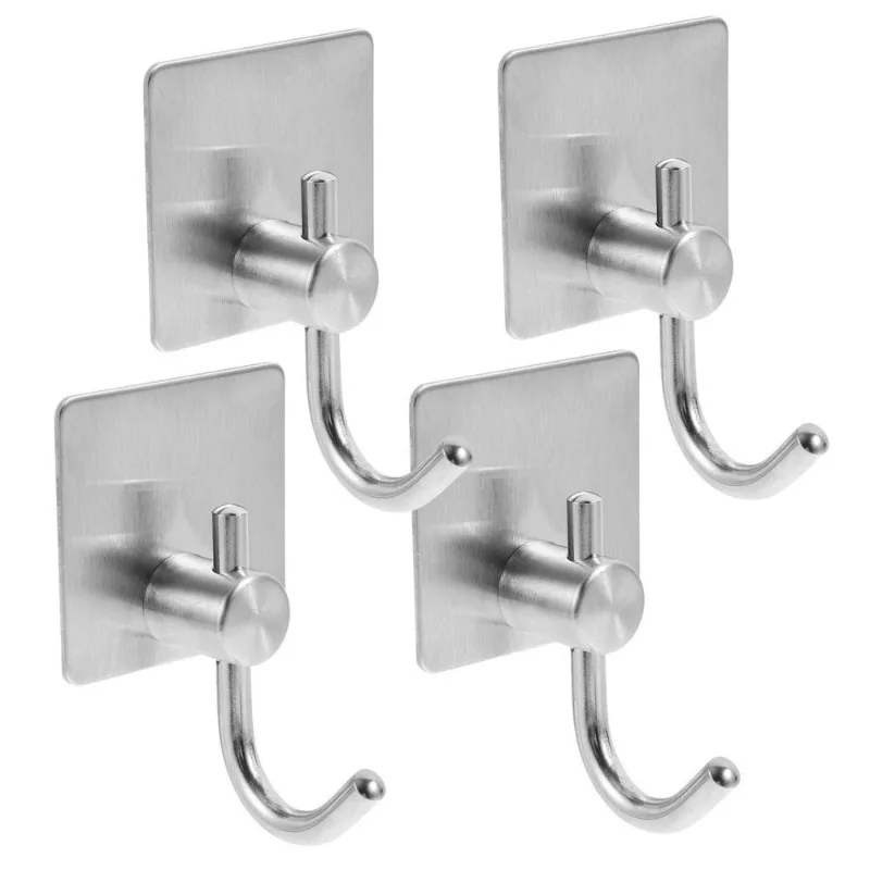 1-10pcs Self Adhesive Door Hook Waterproof Keys Rack Towel Coat Hanger Wall Mounted Hooks Kitchen Bathroom Storage Holder