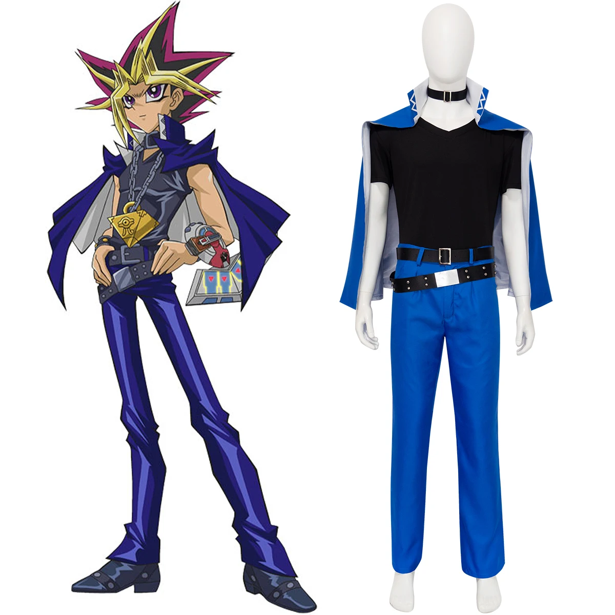 

Ю-Ги-О! Костюм для косплея Юги Муто (Тёмный Юги) из Yu-Gi-Oh! Battle City, синяя аниме-форма