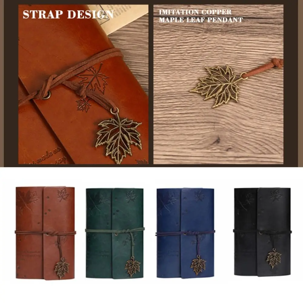 Handbooks A6 Travelers Vintage Notebook Kraft Paper PU Leather PU Leather Kraft Notebook Blank Binder Writing Supplies School