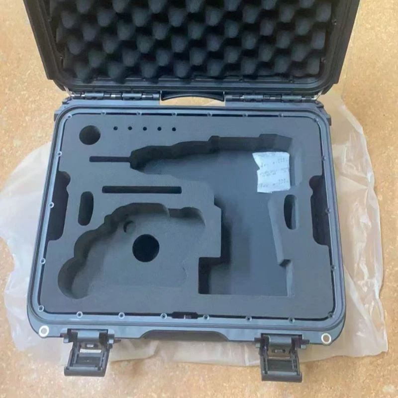 

Double-layer electric lift plastic toolbox adapts to a hand drill