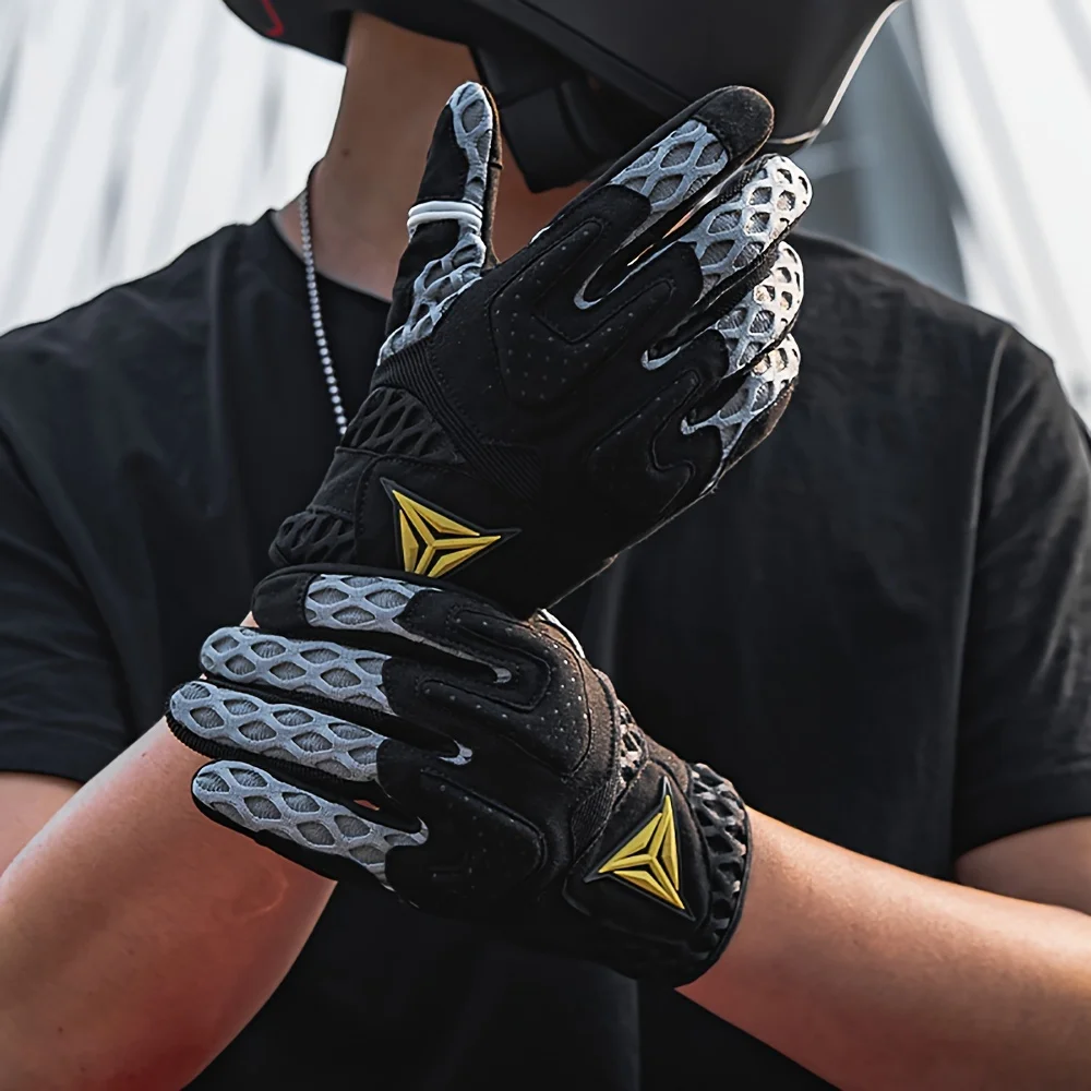 Guantes de motocicleta para hombre, antideslizantes, transpirables y resistentes a caídas, para deportes al aire libre