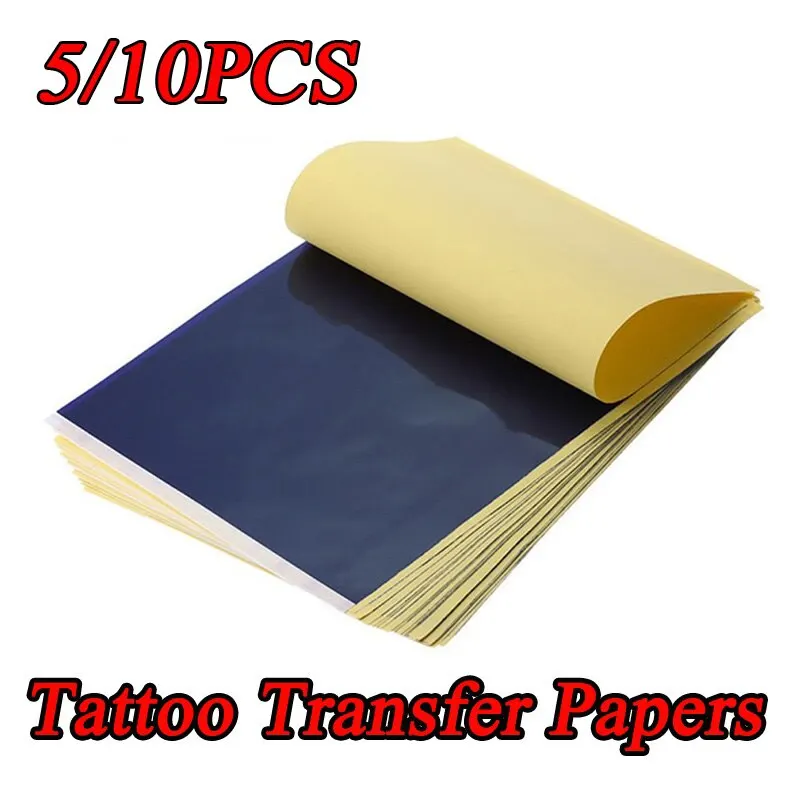 5/10 sztuk A4 papier transferowy do tatuażu materiały do ​​tatuażu węglowy papier termotransferowy tatuaż wzornik kopia kalk akcesoria