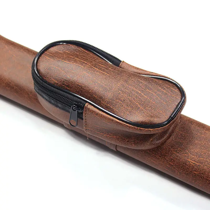 Random colors For Sale Wholesale Price 2 hole Pool Cue Case stick Cue Rod Holding Bag 1B1S 1/2 Billiard Cue Leather Bag