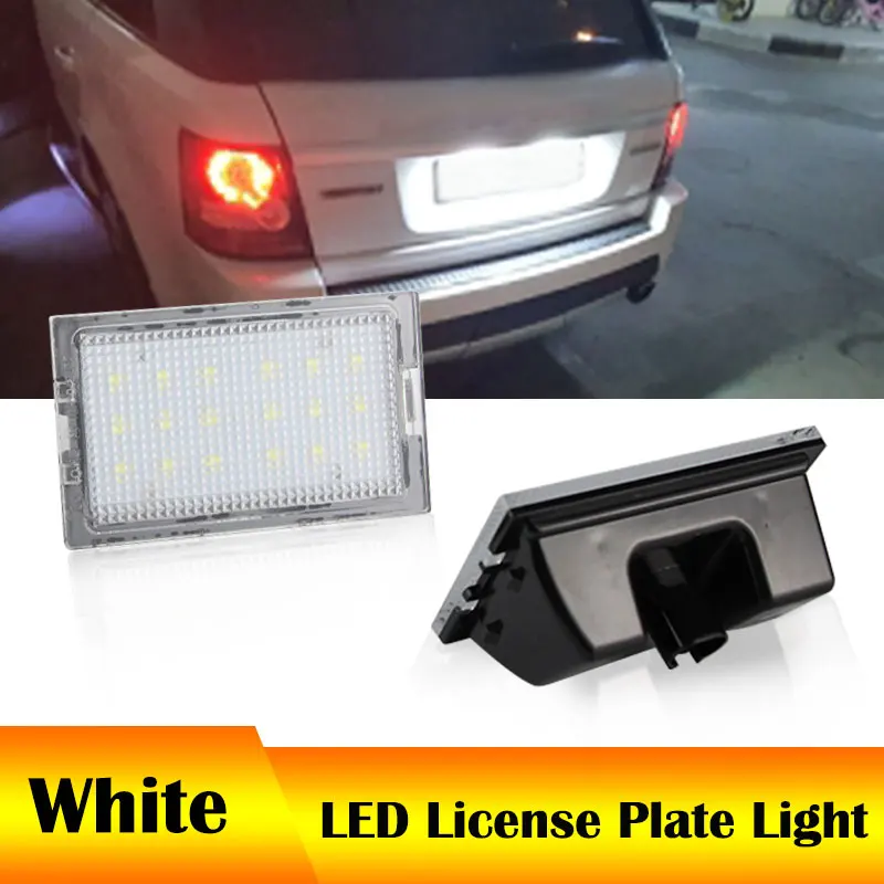 2Pcs OEM# XFC500040 12V White LED License Number Plate Lights Rear for Land Rover Discovery 3 4 Freelander 2 Range Rover Sport