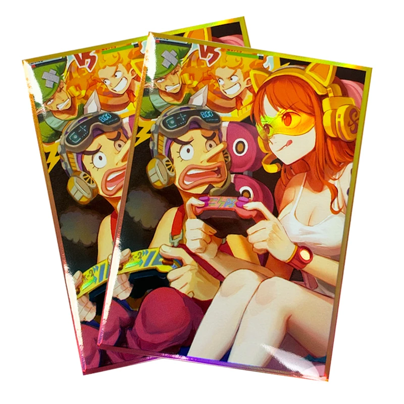 60Pcs/set One Piece OPCG Flash Card Sleeve Usopp Nami video game PK WS PTCG Game Collection Card Protective Cover 66*91mm