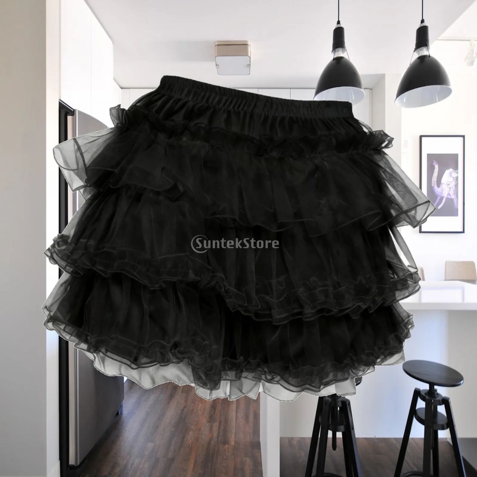 Layered Underskirt Shorts Petticoat Versatile for Cosplay with Lace Trim