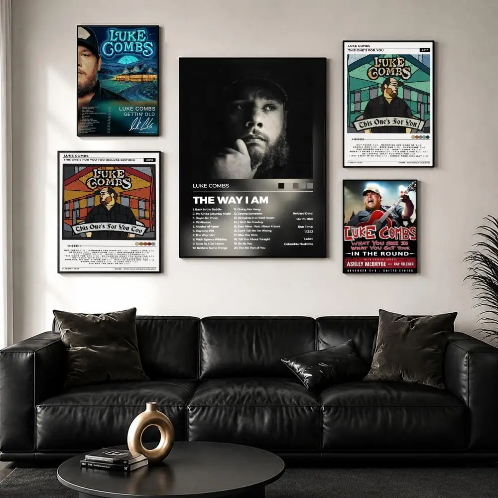 Music Album L-Luke C-Combs Poster Decorative Wall Art Stickers Mural Photo Print for Home Living Room Hallway Decor