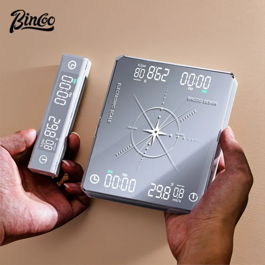 

BINCOO LED Intelligence Wireless Bluetooth Electronic Coffee Scale Multifunctional Kitchen Timer Scale 3kg/0.1g Espresso Scale