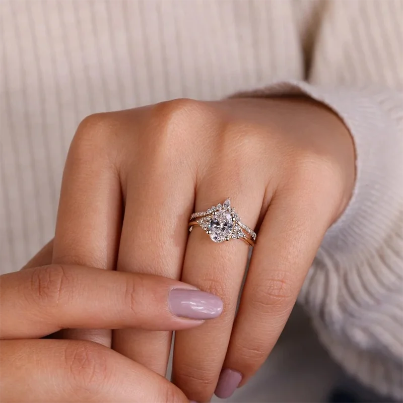 Dainty 0.30tcw Round Cut and Pear Cut Lab Grown Diamond Curvy Band 14K Gold Micro Pave Half Eternity Band