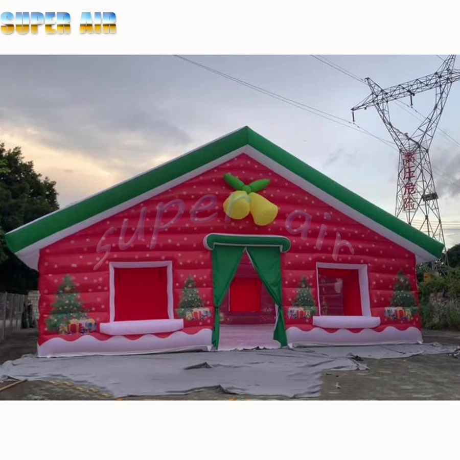 Lager nice design Christmas decoration inflatable Christmas house  with free blower for events