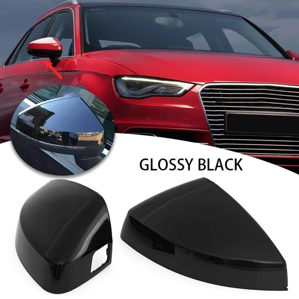 1 Pair Car Side Rearview Mirror Cap Cover Rear View Mirror Direct Replace For Audi A3 8V S3 RS3 2014-2020 With Lane Assist Hole